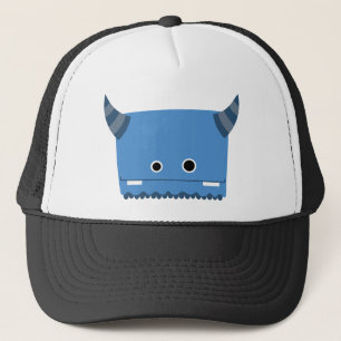 Blaues gehörntes Monster Truckerkappe