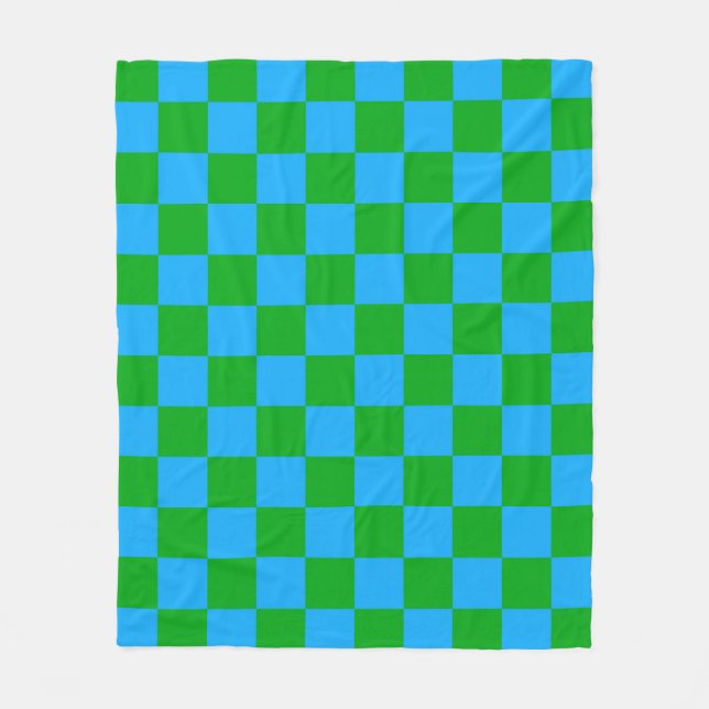Blaues Gelb-Karo-Muster Fleecedecke (Vorderseite)