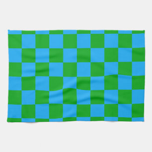 Blaues Gelb-Karo-Muster Geschirrtuch