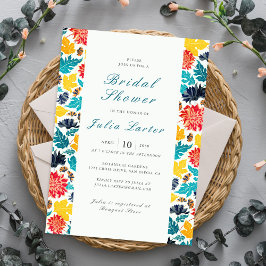 Blaues Gelbfarbenes Brautparty Einladung