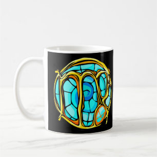 Blaues Gemstone Farbiges Virgo-Symbol Kaffeetasse