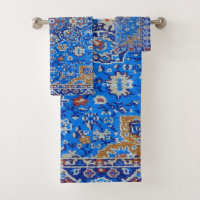 Blaues geometrisches antiquiertes persisches Mitte
