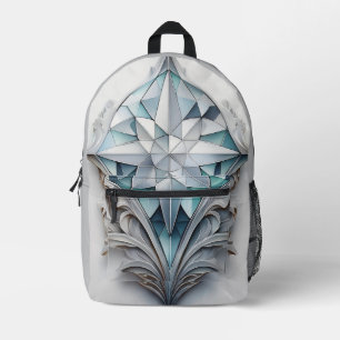 Blaues geometrisches Dekorkreuz Bedruckter Rucksack