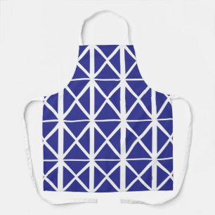 Blaues geometrisches Dreieck-Muster Schürze