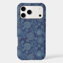 Blaues geometrisches florales Medaillonmuster