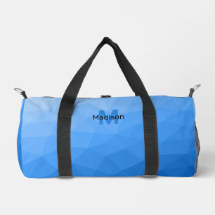 Blaues geometrisches Maschenmuster Monogram Duffle Bag