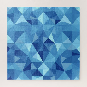Blaues geometrisches Mosaikfliesenmuster Puzzle