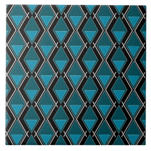 Blaues geometrisches Muster Deko Fliese
