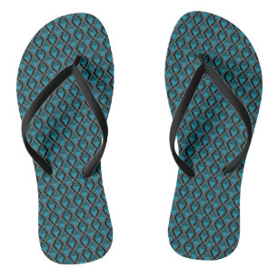 Blaues geometrisches Muster Deko Flip Flops