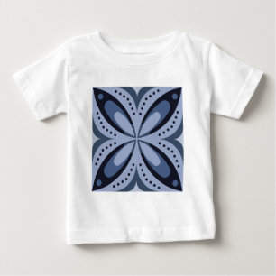 Blaues geometrisches Muster im Retro-Stil Baby T-shirt