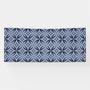 Blaues geometrisches Muster im Retro-Stil Banner
