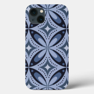 Blaues geometrisches Muster im Retro-Stil Case-Mate iPhone Hülle