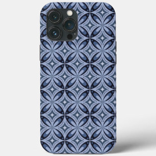 Blaues geometrisches Muster im Retro-Stil Case-Mate iPhone Hülle