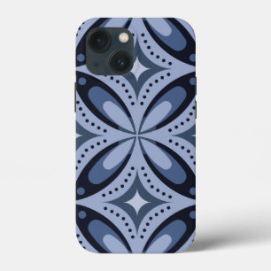 Blaues geometrisches Muster im Retro-Stil Case-Mate iPhone Hülle
