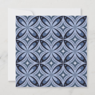 Blaues geometrisches Muster im Retro-Stil Feiertagskarte