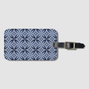 Blaues geometrisches Muster im Retro-Stil Gepäckanhänger