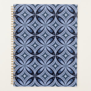 Blaues geometrisches Muster im Retro-Stil Planer