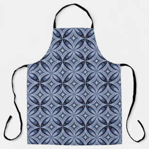 Blaues geometrisches Muster im Retro-Stil Schürze