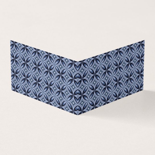 Blaues geometrisches Muster im Retro-Stil Visitenkarten (Vorderseite)