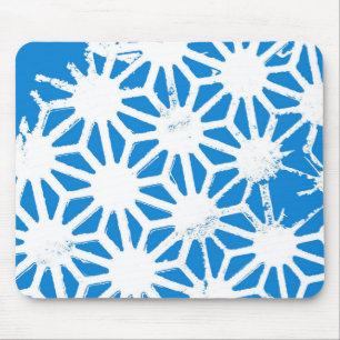 Blaues geometrisches Muster Mousepad