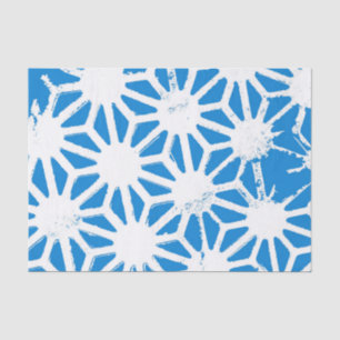 Blaues geometrisches Muster Seidenpapier