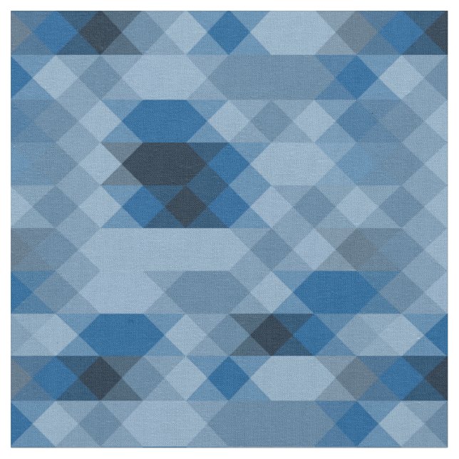 blaues geometrisches Muster Stoff (Nahaufnahme)