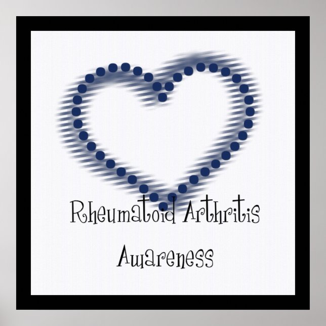 Blaues gepunktetes Herz - Rheumatoide Arthritis Be Poster (Vorne)