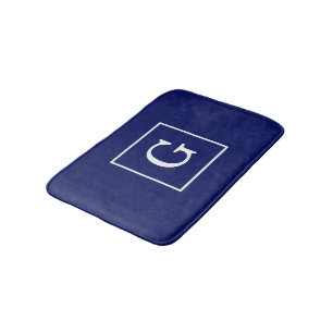 Blaues Gerahmtes Anfangsmonogramm Badematte