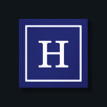 Blaues Gerahmtes Anfangsmonogramm Leinwanddruck<br><div class="desc">Navy Blue and White Gerahmt Initial Monogram Ein stilvoller solider Hintergrund mit einem gerahmten Bereich für Ihr Monogramm, Ihren Namen oder andere Texte. Sie können auch den Schriftart ändern, die Größe und Farbe des Schriftartes ändern, den Text verschieben usw. Wenn Sie dieses Design in anderen Farben möchten, schreiben Sie uns...</div>