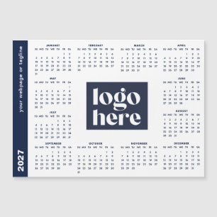 Blaues Geschäftslogo 2027 Magnetkalender  Magnetkarte