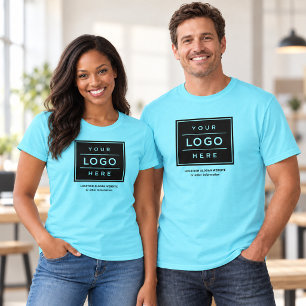 Blaues Geschäftslogo Firmenname Promo T-Shirt