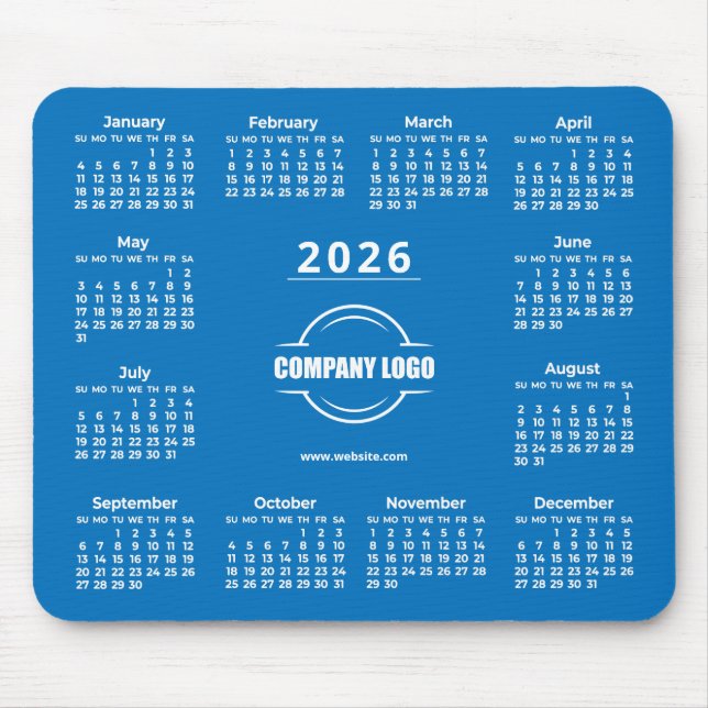 Blaues Geschäftslogo für Werbezwecke 2026 Mousepad (Vorne)