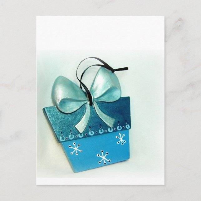 Blaues Geschenk II Postkarte (Vorderseite)