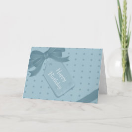Blaues Geschenk mit Ribbons Karte