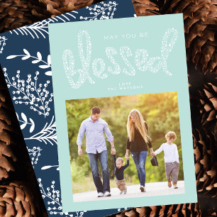 Blaues Gesegnetes Weihnachten Religiöse Benutzerde