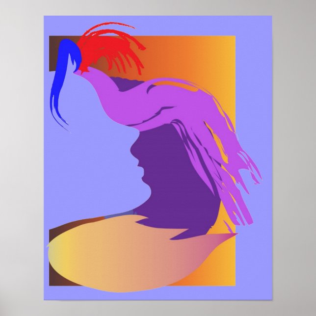 Blaues Gesicht Poster (Vorne)