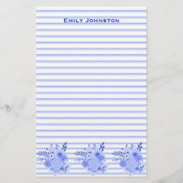 Blaues gezeichnetes kundenspezifisches briefpapier