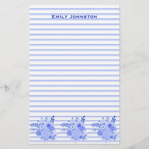 Blaues gezeichnetes kundenspezifisches briefpapier