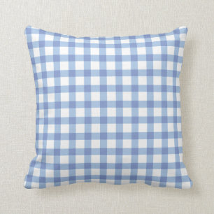 Blaues Gingham-Karo-Pastellmuster Kissen