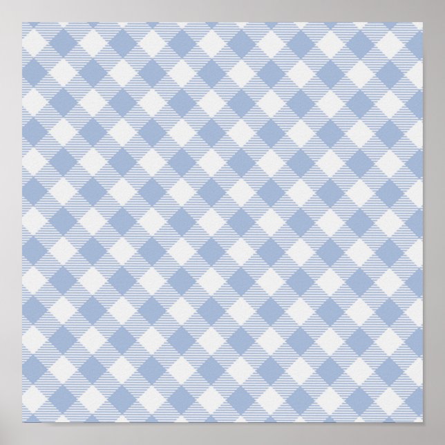 Blaues Gingham-Land Poster (Vorne)