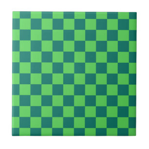 Blaues Gingham-Muster Fliese