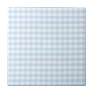 Blaues Gingham-Muster Fliese