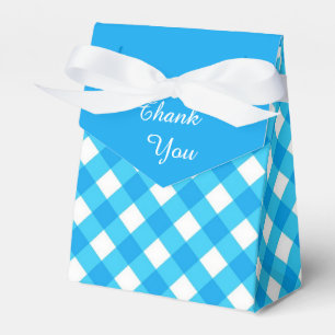 Blaues Gingham-Muster Geschenkschachtel