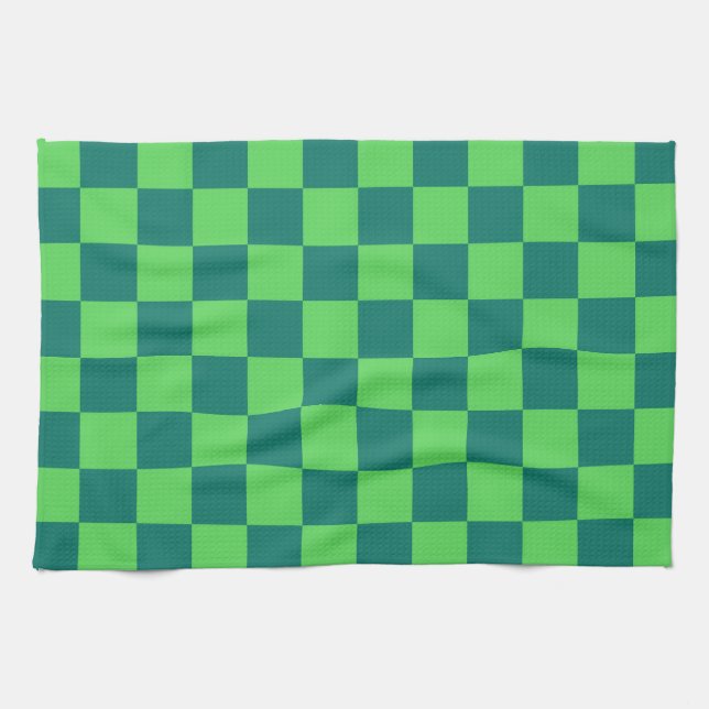 Blaues Gingham-Muster Geschirrtuch (Horizontal)