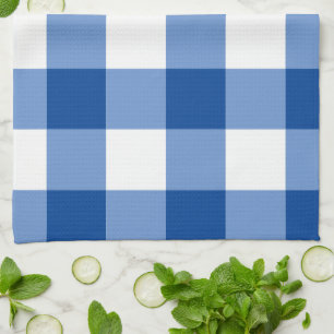 Blaues Gingham-Muster Geschirrtuch