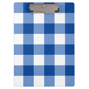 Blaues Gingham-Muster Klemmbrett