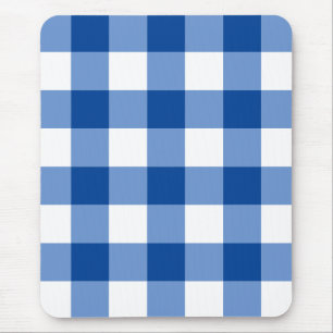 Blaues Gingham-Muster Mousepad