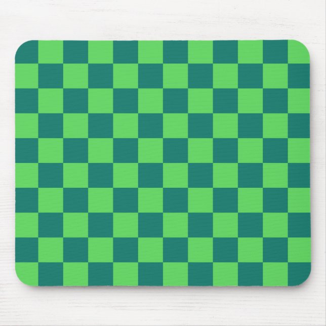 Blaues Gingham-Muster Mousepad (Vorne)