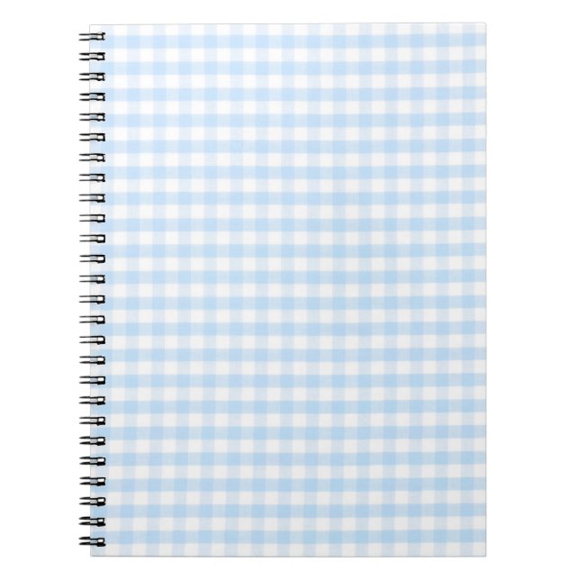 Blaues Gingham-Muster Notizblock (Vorderseite)