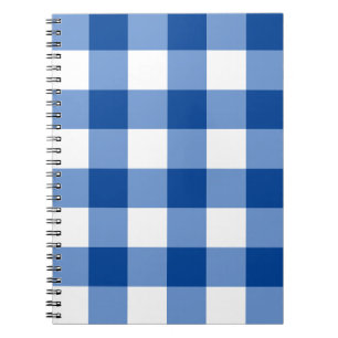 Blaues Gingham-Muster Notizblock
